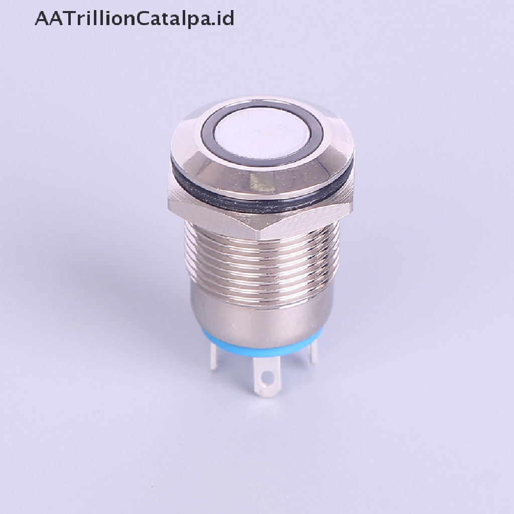 (AATrillionCatalpa) Tombol Tekan 12mm Bahan Metal Dengan Lampu LED