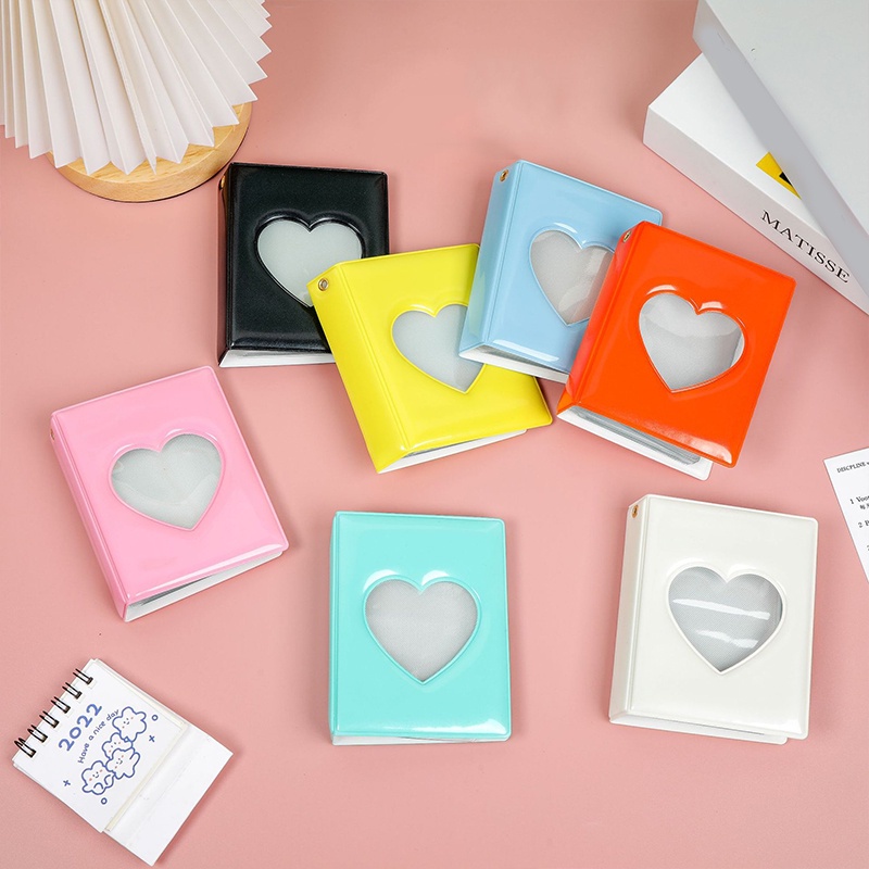 Album Foto 3inch Hollow Love Heart Cover Pemegang Photocard Instax Mini Album Untuk Kartu Collect Book