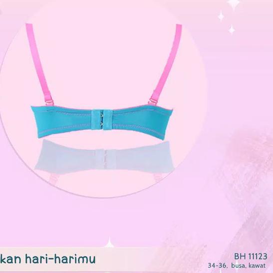 ♗ Sorex 11123 | Bra / BH Kawat Wanita Cewek Busa Sedang Motif Rainbow - 34B, Hitam ♦