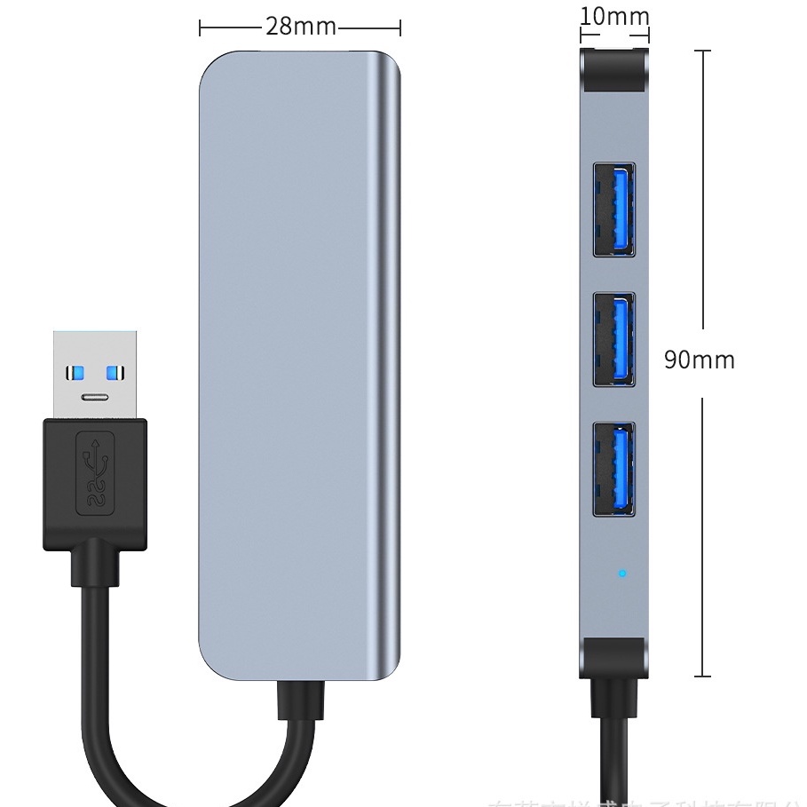 （COD）Hub USB 3.0 5 Port Ultra Slim Portable Dengan Power Supply Untuk Macbook Air/Mac Mini/Pro Surface Pro/Notebook/Pc/Laptop / Glowy