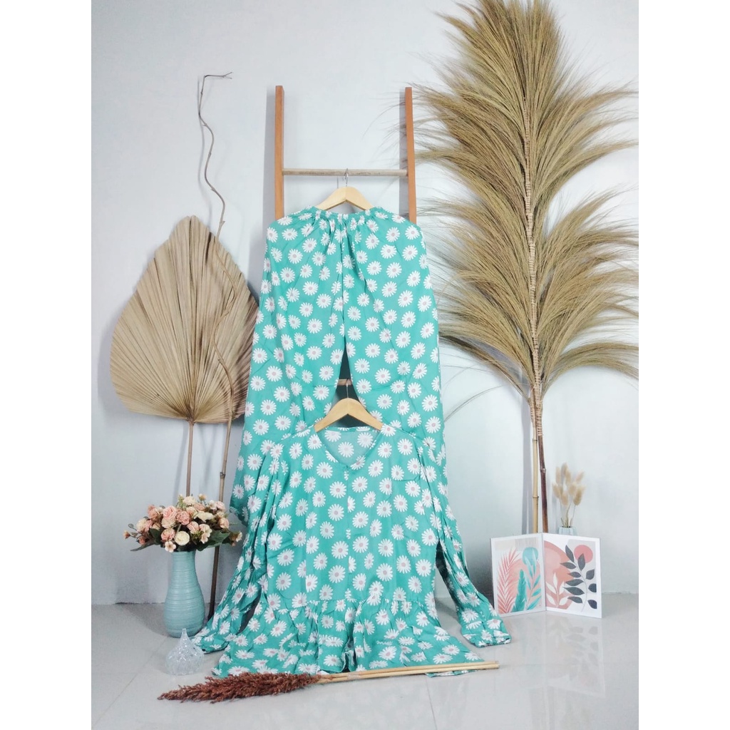 Pajamas Panjang Babydoll Lengan panjang Rayon Premium