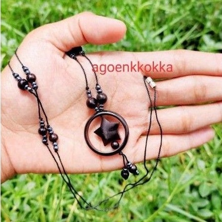 kalung bulan bintang manik hitam kokka kaukah fukahah kaoka kaokah kokkah