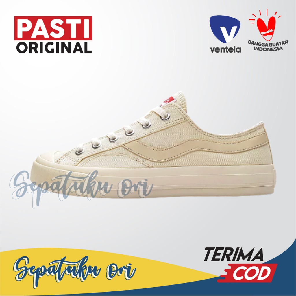 Terlaku Sepatu Ventela Public Low Black Natural Original Sneakers Pria Wanita Ventella Vantela