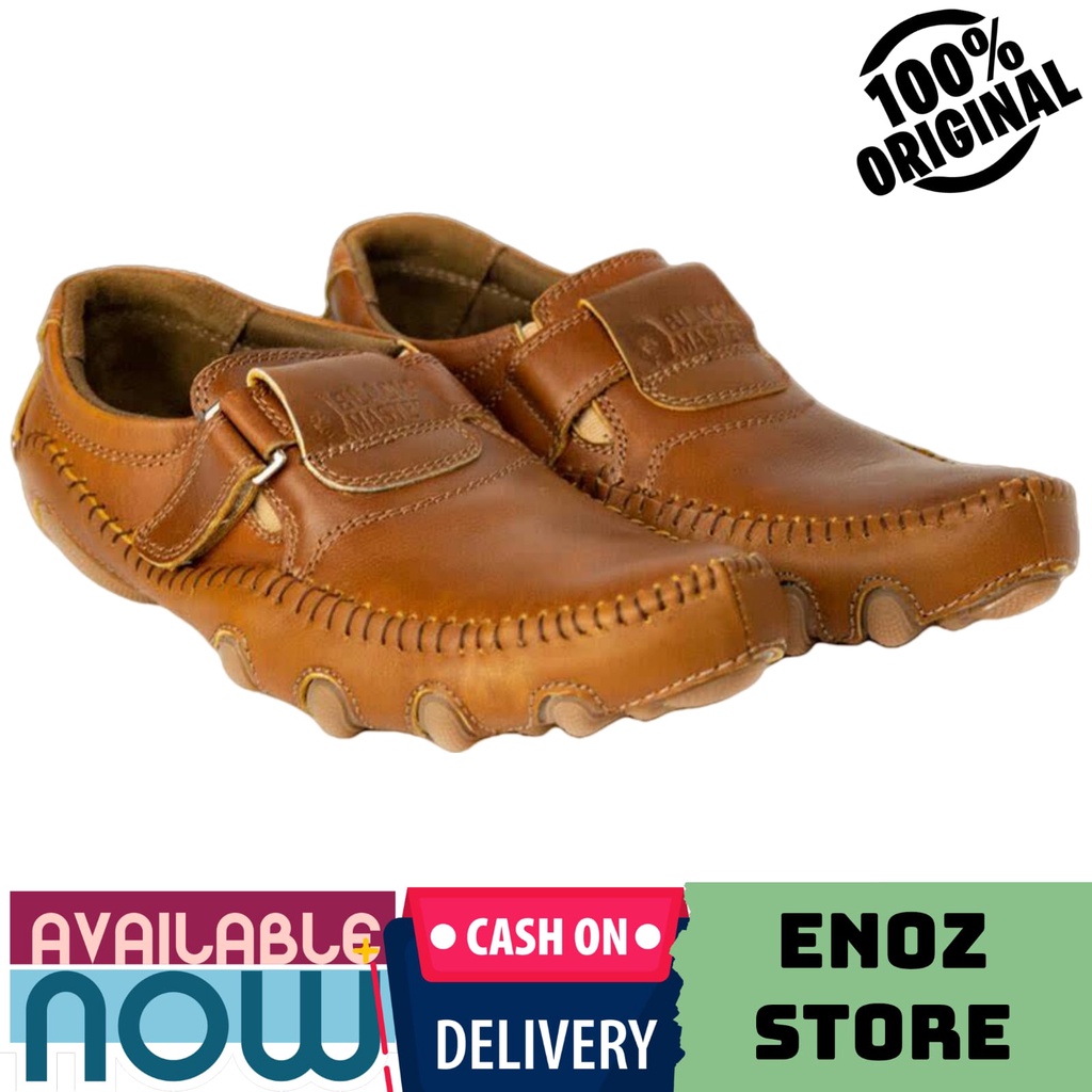 ENOZ X BOTUNA - Original Slip On Pria Kulit Asli Kasual Formal Slop Moccasin Loafers Cowo Keren Modis Kekinian