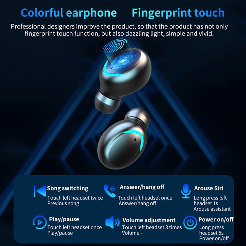 (COD) F9-5B TWS Bluetooth Headset Bluetooth with Power Bank Dengan Mikrofon 5.0 Earphone Bluetooth TWS HiFi Stereo Waterproof Earbuds Wireless Earphone Headset with Mic Headphone