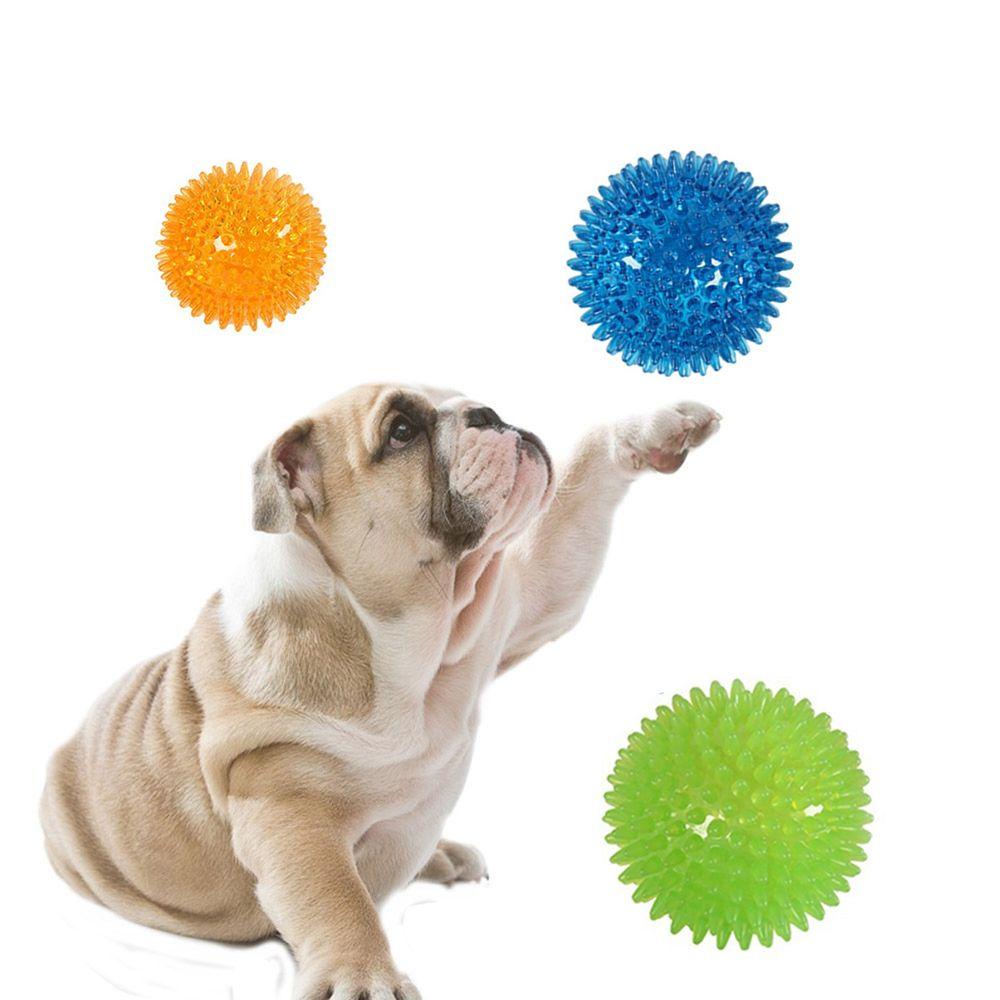 NICKOLAS1 Spikey Balls Colorful Karet Untuk Golden Retriever Anjing Besar Anjing Anjing Mengunyah Mainan Persediaan Hewan Peliharaan Agresif Mengunyah Bola Landak