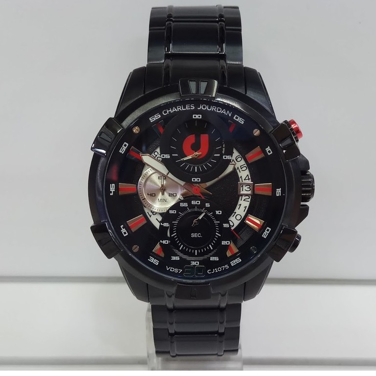 Jam Tangan Pria Charles Jourdan CJ1075-1732C Sport Black Stainless Steel