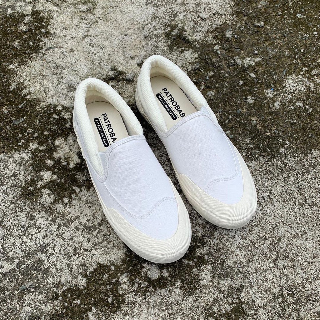 plain white slip ons