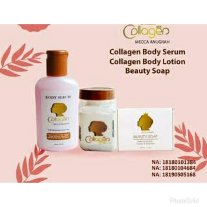 PAKET BIBIT COLLAGEN MECCA + BODY SERUM COLLAGEN MECCA + BEAUTY SOAP MECCA BPOM ORIGINAL