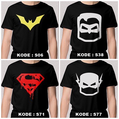 KAOS SUPERHERO baju distro CUTTING SPIDERMAN LOGO [MIX]