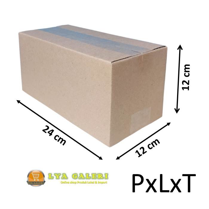 Karton Box Kardus Packing Uk.24x12x12 cm Luar Polos Dalam Ada Tulisan-3