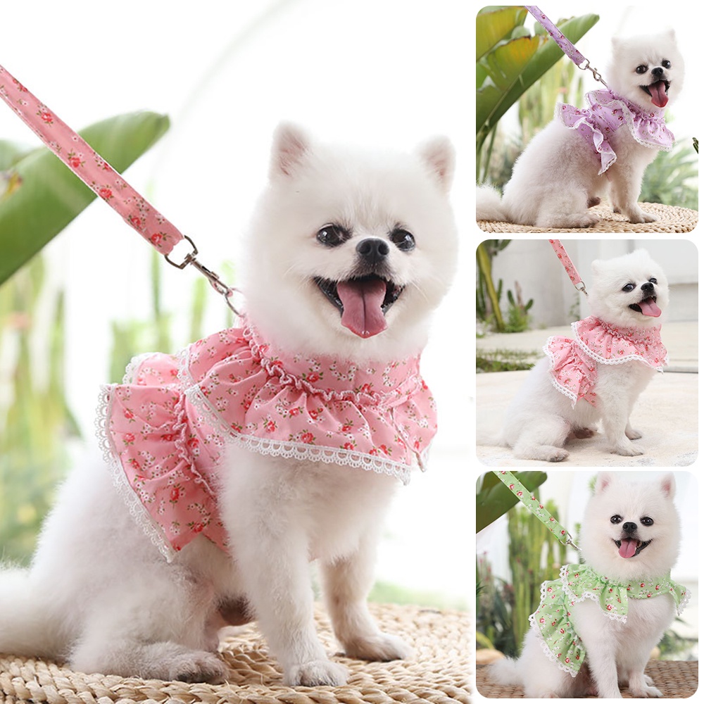 【TK】1.2M Pet Leash and Harness Set Dog Chain for Small Cat and Dogs Out Walk Dog Leash Vest Pet Supplies