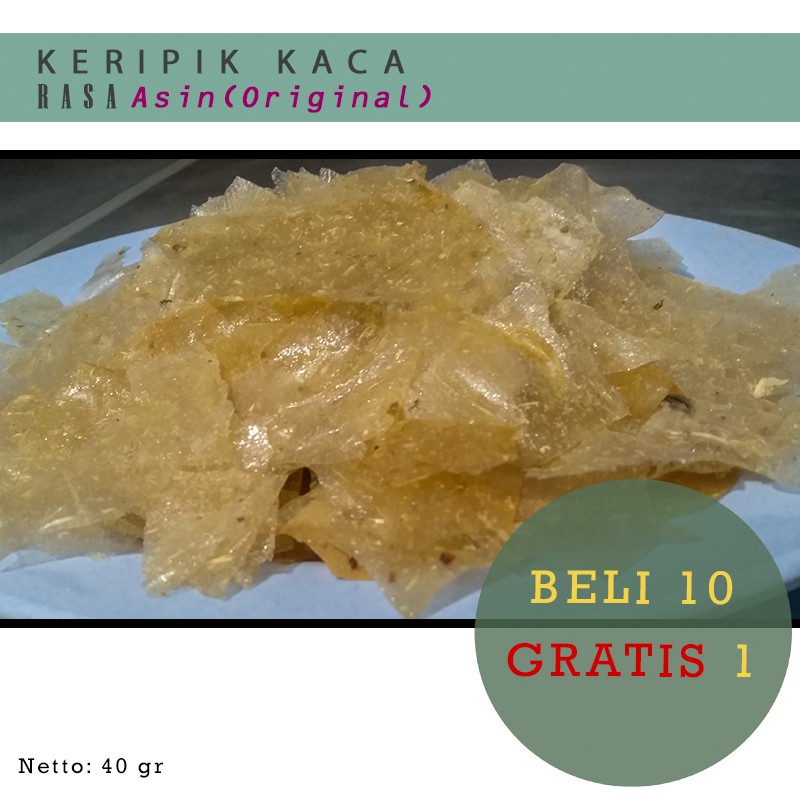 

KERIPIK KACA, KERIPIK BELING RASA ASIN ORIGINAL BELI 10 GRATIS 1