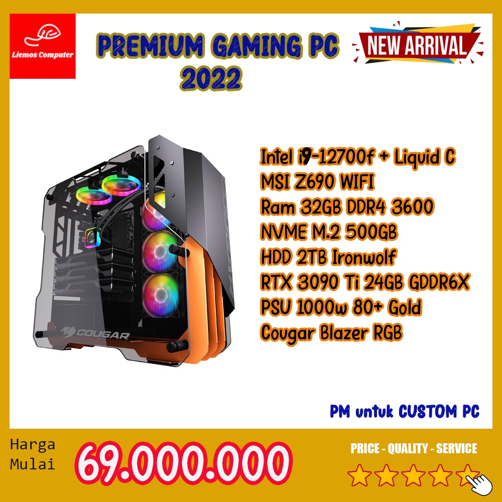 PC Rakitan Gaming Design | Core i9-12900K / 32GB DDR4 / RTX 3090 Ti