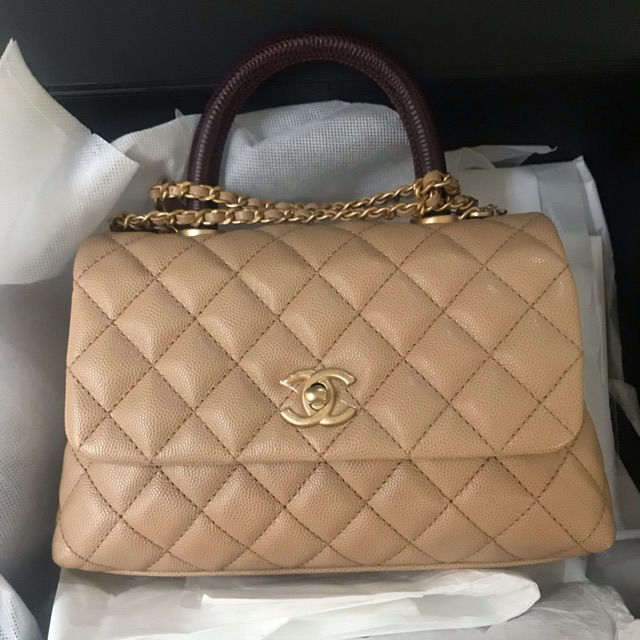 

Brand New Chanel CoCo caramel size small#28 with rec,db and paperbag