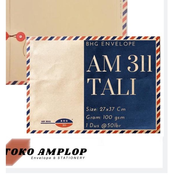 

➼ Amplop Coklat AIRMAIL KANCING TALI 311 BHG ➳