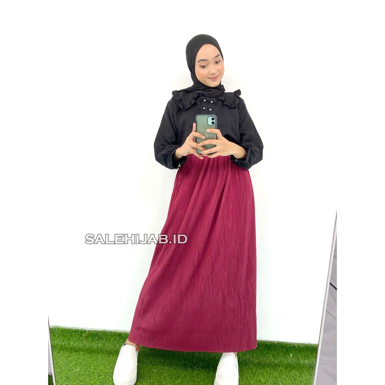 ROK PLISKET PANJANG (pleated long plisket flare skirt)