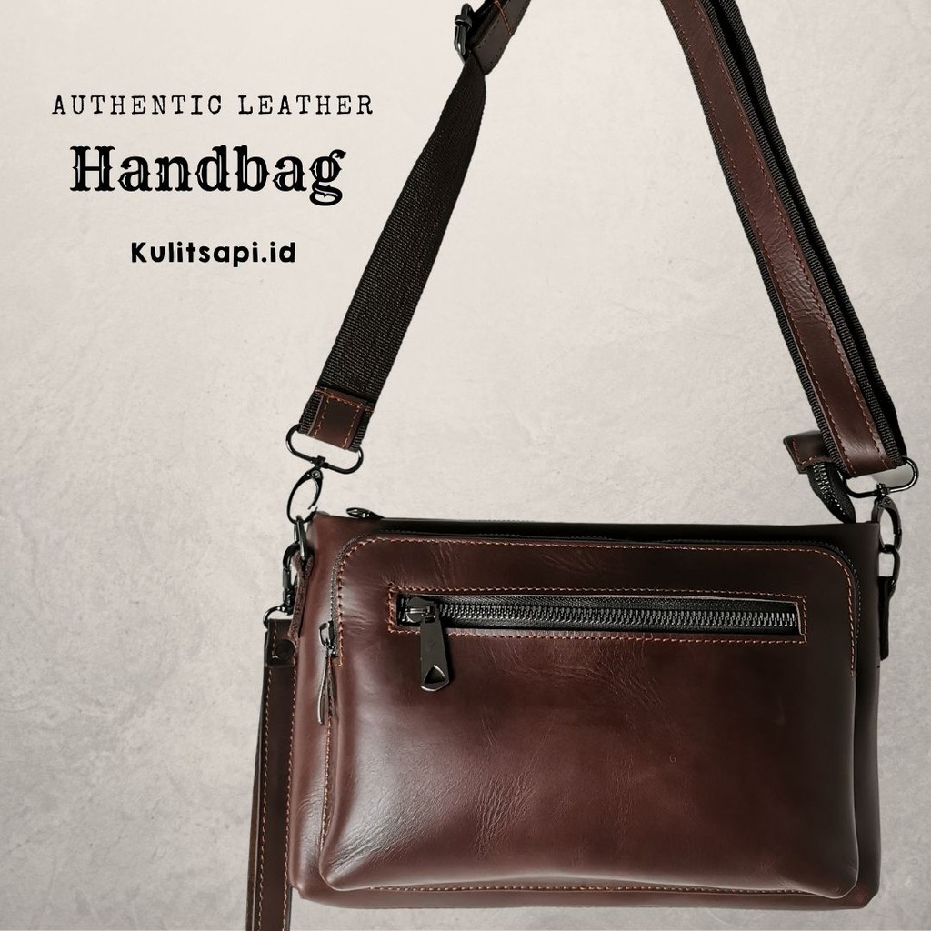 Handbag kulit asli Brown authentic Leather