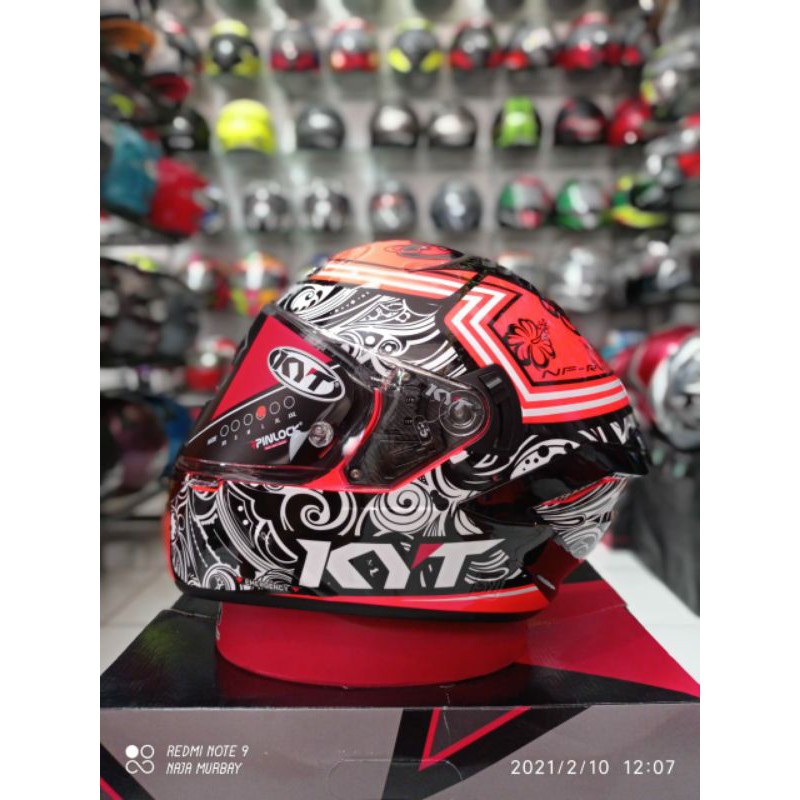 KYT HELM NFR MOTIF STEEL FLOWER BLACK RED FLUO KYT NFR ORIGINAL