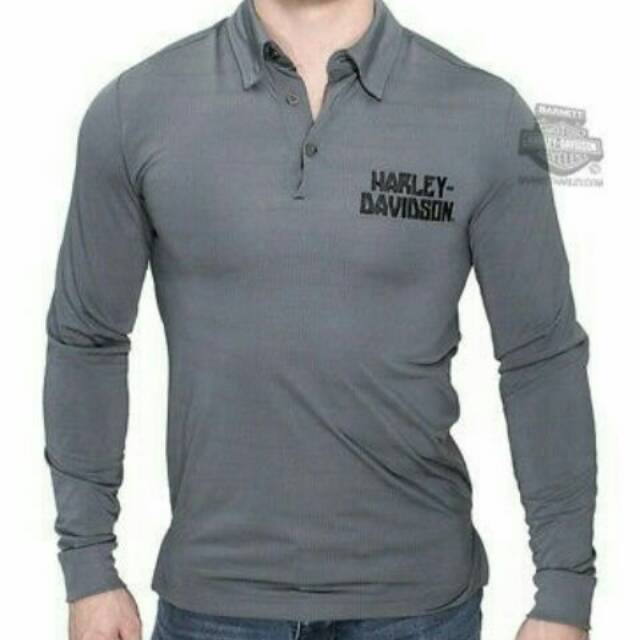 Polo long sleeve pria harley davidson