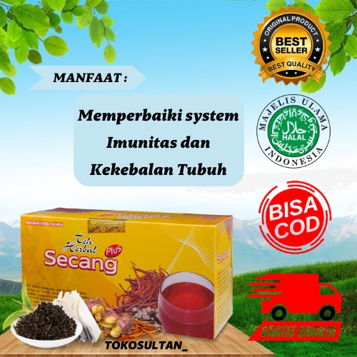 

Minuman Kesehatan Teh Celup Kayu Secang Plus Herbal Tazakka Suplemen Kesehatan Daya Tahan Tubuh Original asli