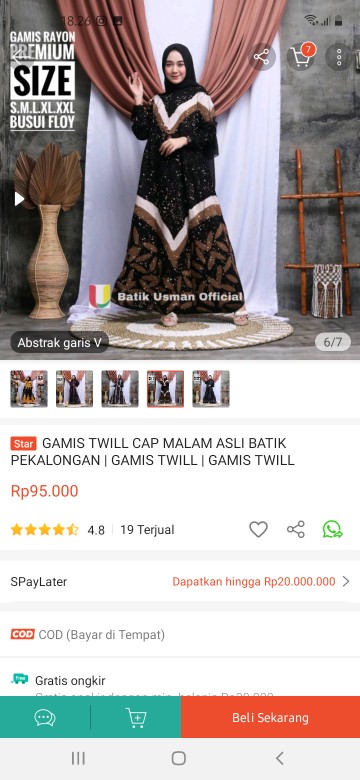 Gamis Twill Cap Malam Asli Batik Pekalongan | Gamis Twill | Gamis Twill Abstrak Bahan Rayon Adem