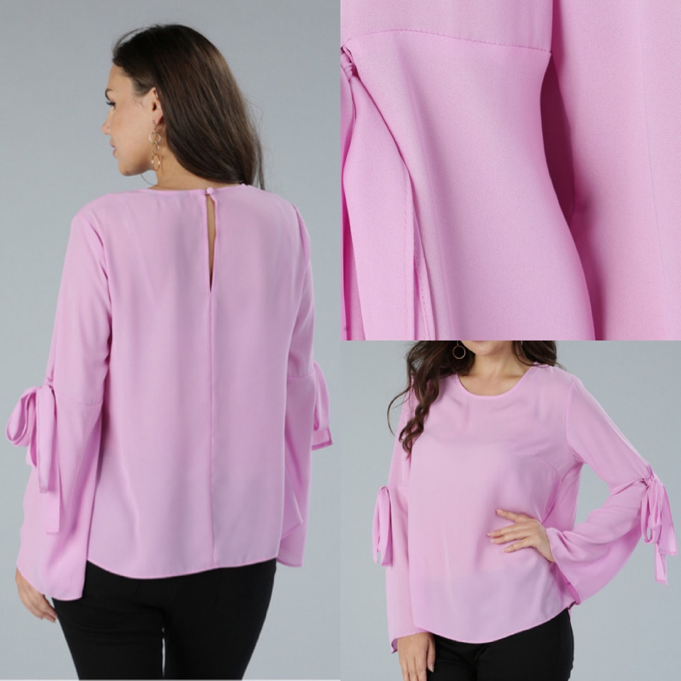 Max bell sleeve pink blouse