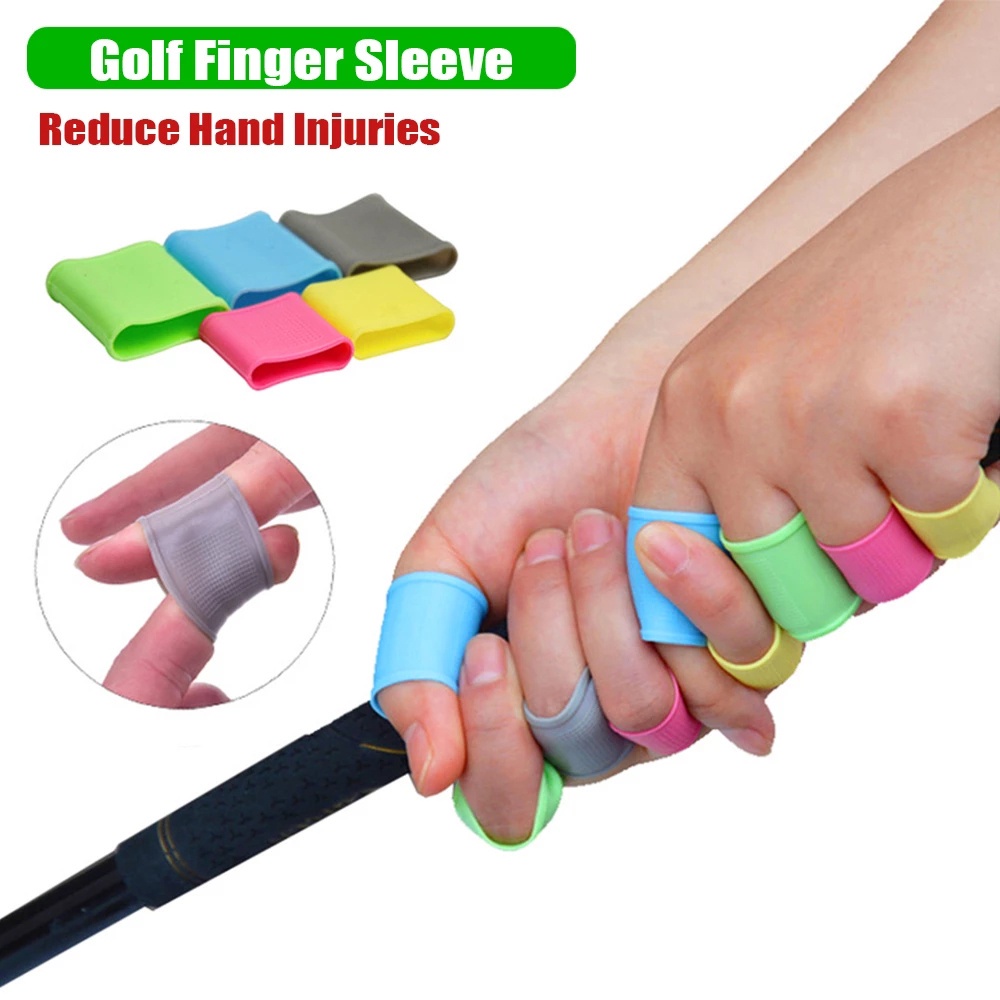 QUINTON Golf Training Aids Golf Finger Protective Cover Men Women Protector Grip Golf Finger Sleeve Golf Accessories Blue Grey Pink Multicolor Anti-Slip Safety Grip Support Hand Protector