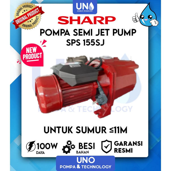 Pompa air semi jet non otomatis SHARP SPS 155 SJ