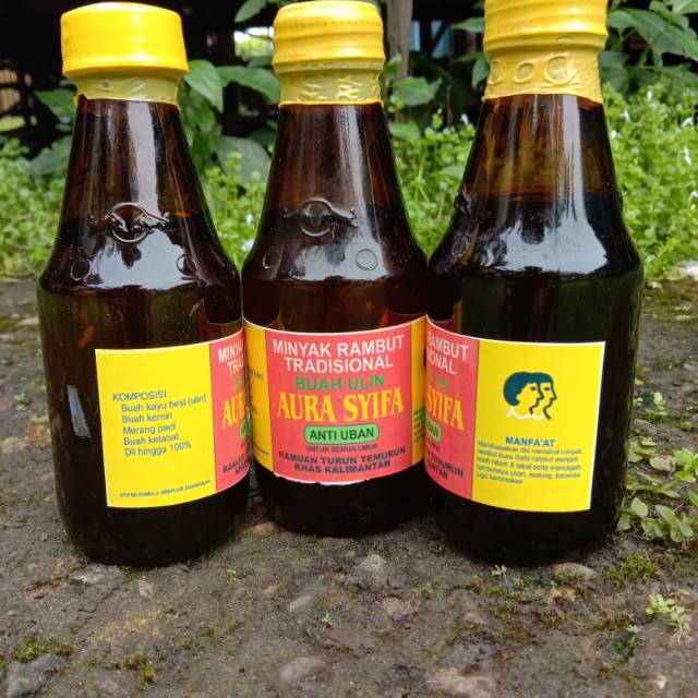 Minyak Buah Ulin Kalimantan Aura Syifa. Minyak Rambut Buah Ulin Penghitam Rambut Anti Uban