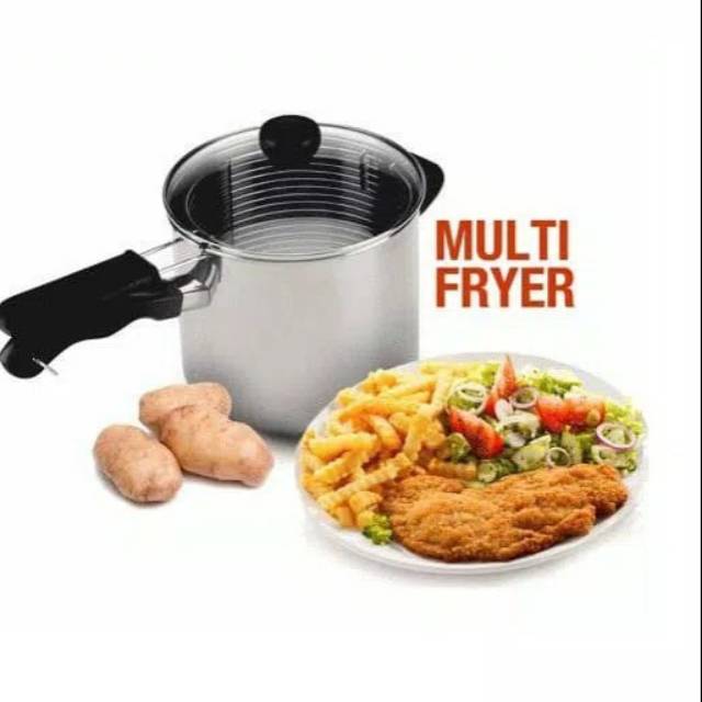 Multi deep fryer 18 / wajan serbaguna plus penirirs/ panci serbaguna/ penggorengan plus peniris