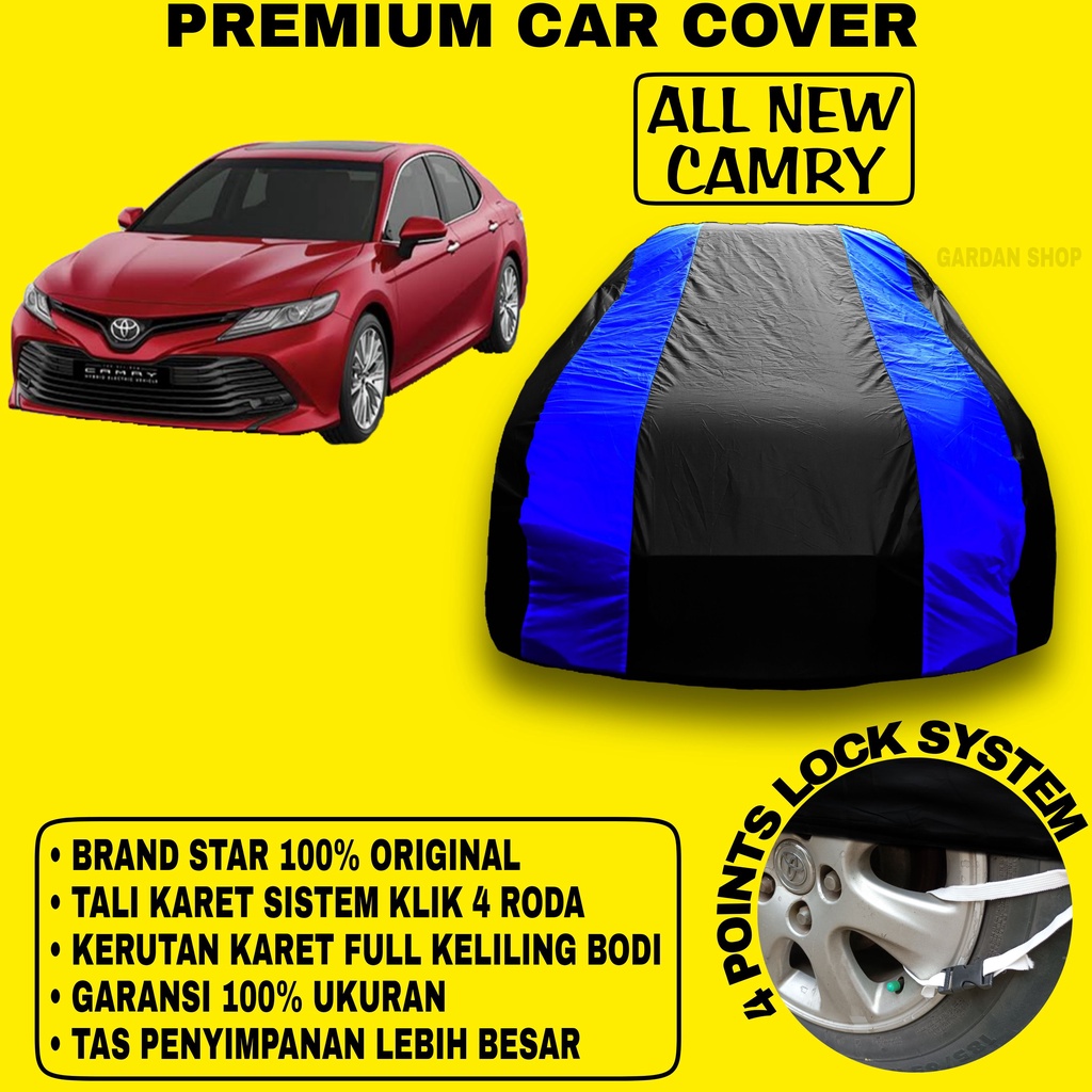 Body Cover ALL NEW CAMRY Sarung Strip BIRU Penutup Pelindung Bodi Mobil All New Camry PREMIUM