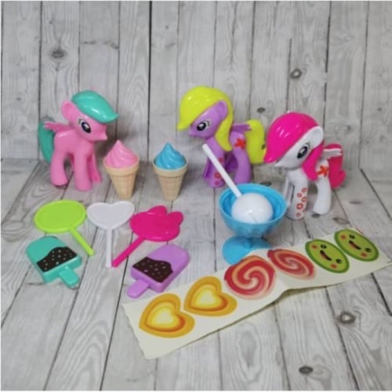 Mainan anak kuda poni isi 3pcs Fl556