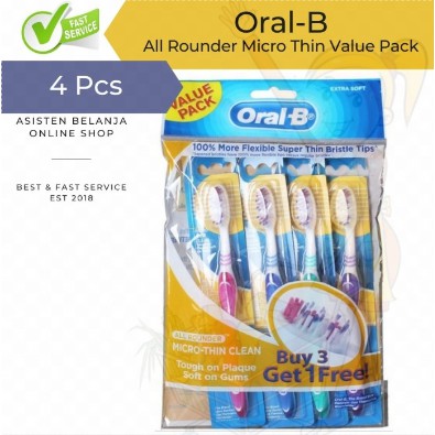 Sikat Gigi ORAL B oralb Micro Thin Extra Soft Clean Value Pack Paket isi 3 / 4 microthin