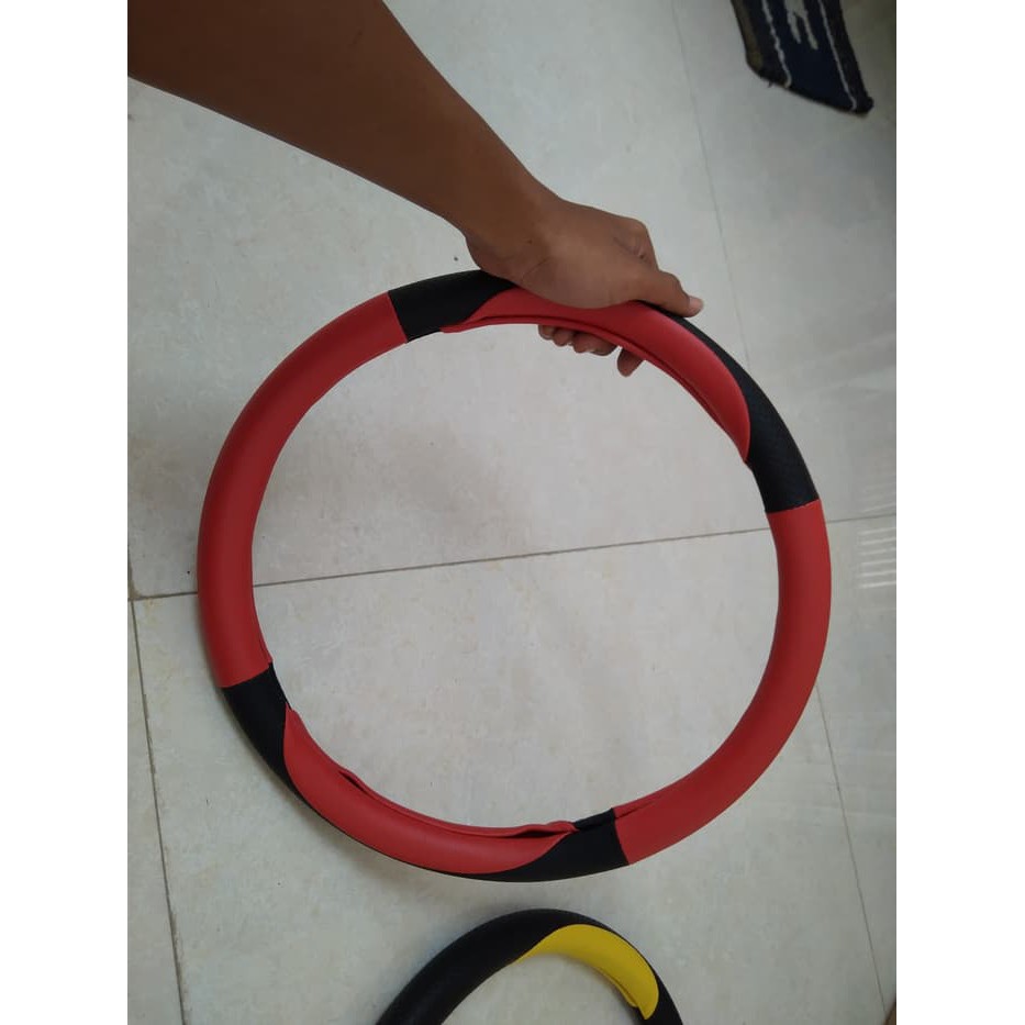 Cover Handel / Sarung Stir / Cover Stir MERAH HITAM Oneway Tipe Rave