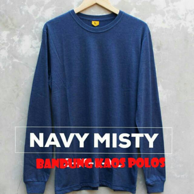Kaos Polos Long Sleeve Navy Misty