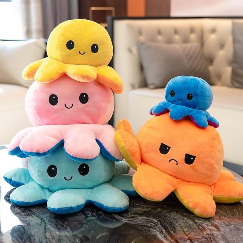 Terbaru !! Boneka gurita jumbo bolak balik octopus doll ukuran 40 cm, mainan baru ukuran besar murah