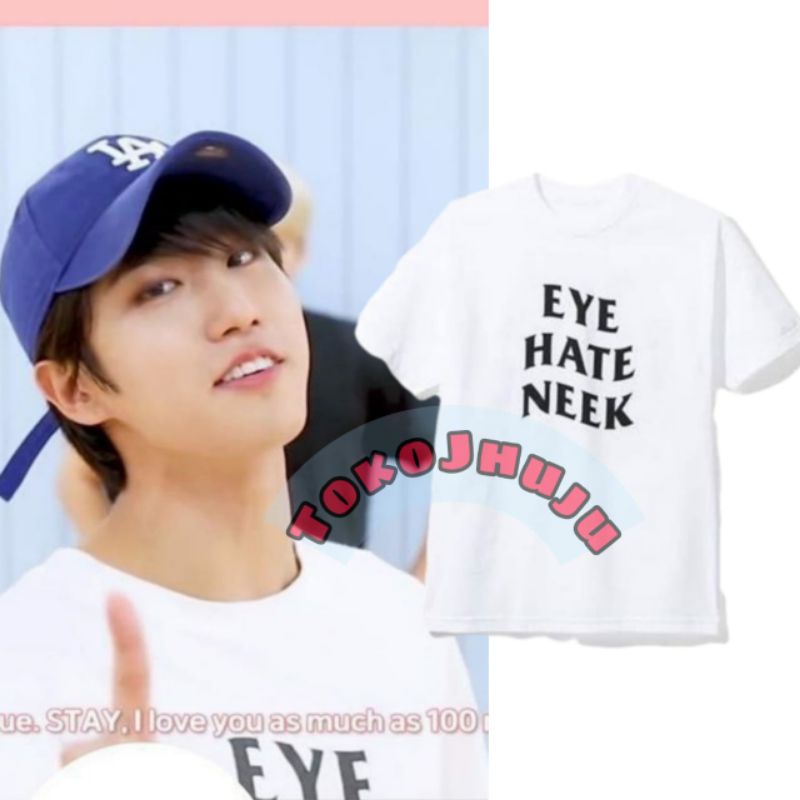 Baju Kaos Stray Kids Han style EYE HATE NEEK sablon depan