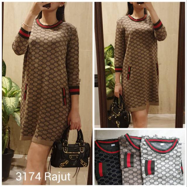 TUNIK RAJUT IMPORT TUNIK WANITA DRESS RAJUT