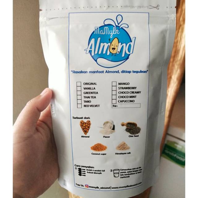 Mamylk Almond Pouch 190 gr (6x minum) Asi booster Susu Almond Bubuk/pelancar Asi BUMIL BUSUI