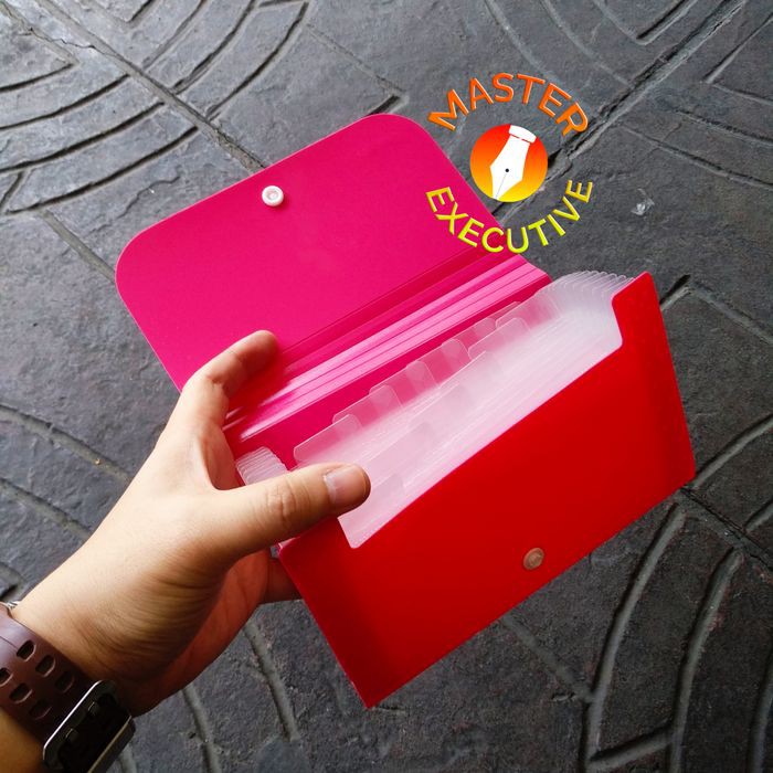 [Buah] Deli Merah Muda Mini Expanding File 5561 Pink Untuk Giro / Nota / Bon