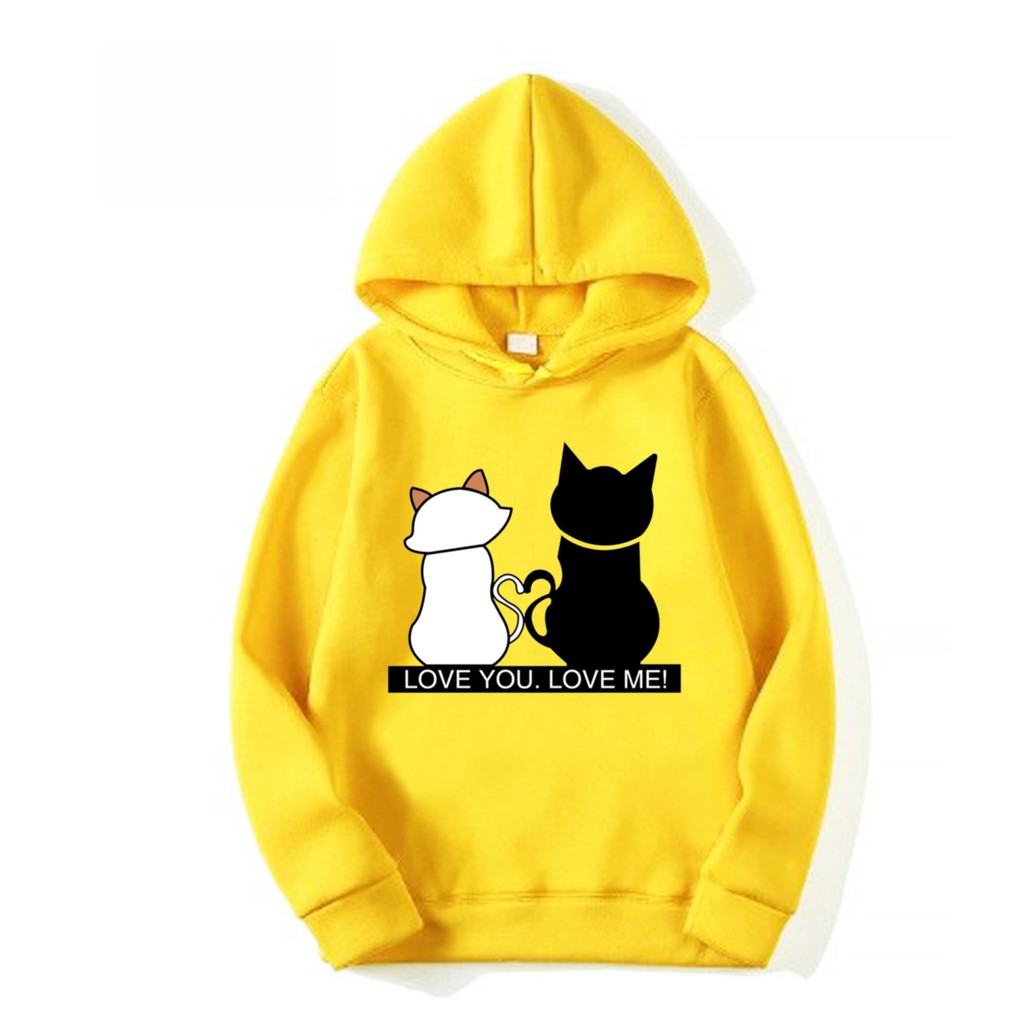 Bess - Sweater Hoodie Murah / Sweater Hoodie Wanita LOVE U LOVE ME