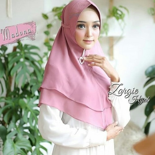 Hijab Krudung Jilbab Instan Fashion Muslim Kerudung Khimar Kayla Pet 2 Layer A28