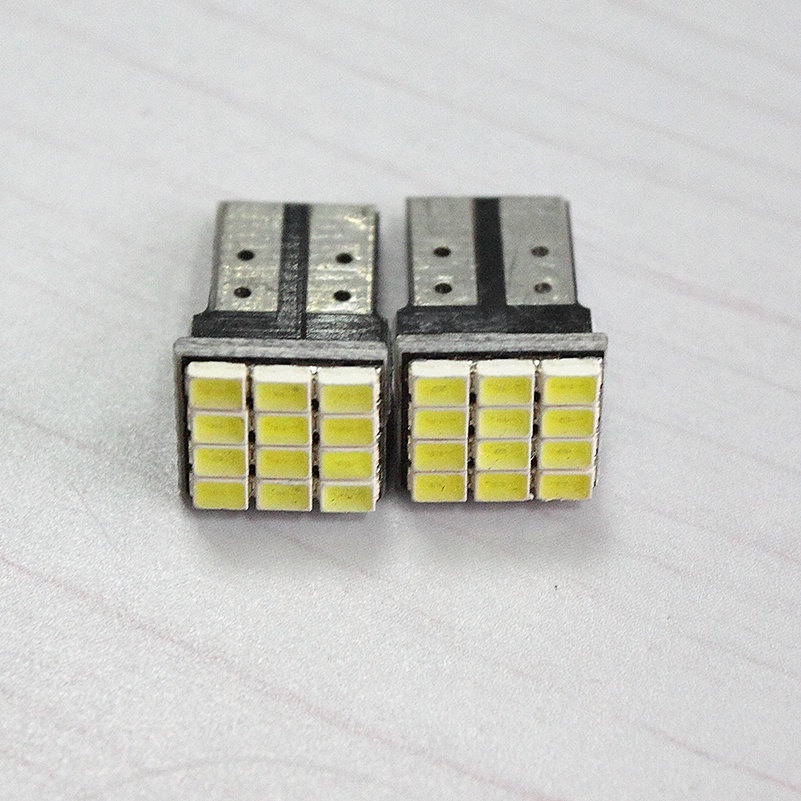 (LUCKID) 2pcs Lampu LED 12smd T10 3020 Untuk Sein Mobil