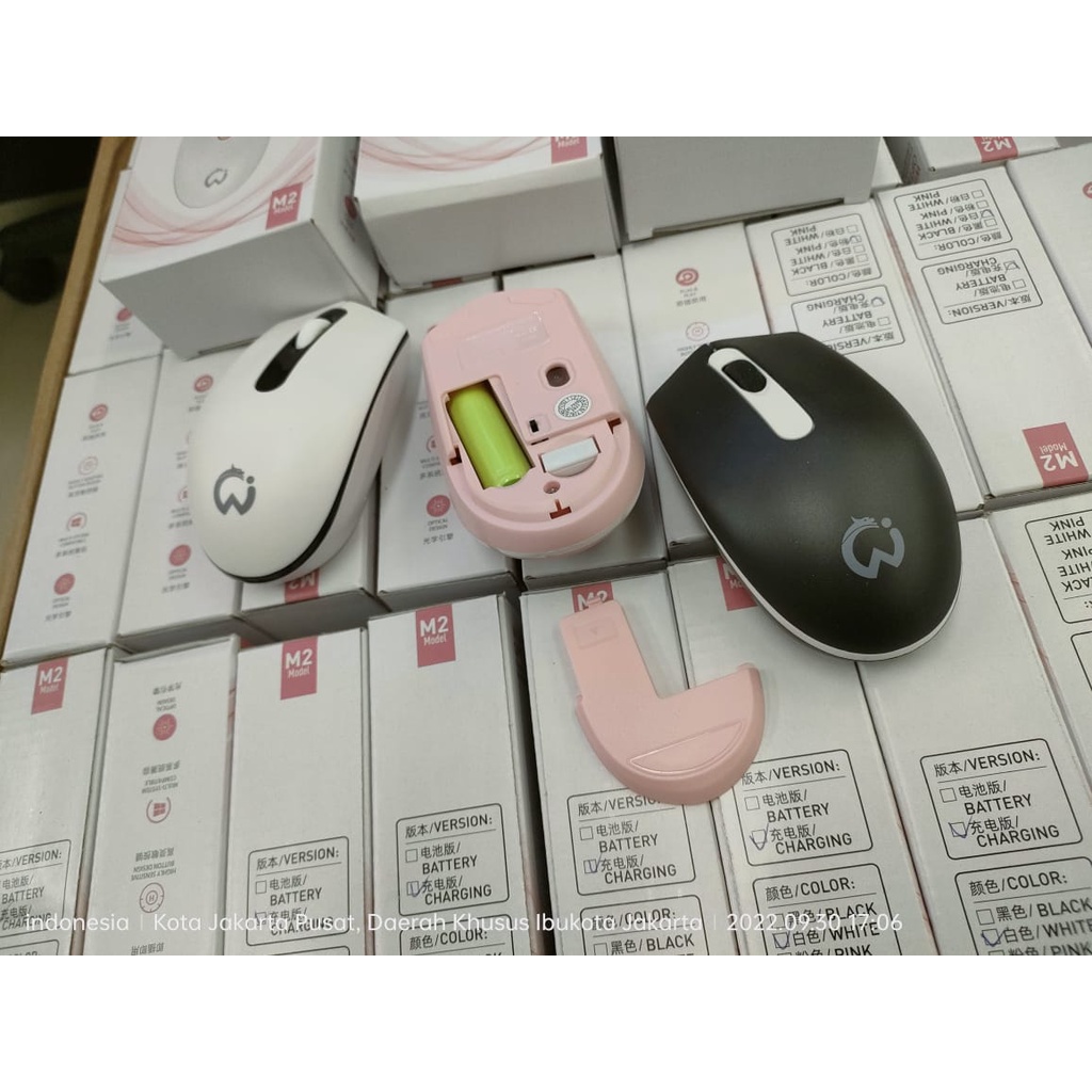 mouse wireles cahrger m2 murah free batrai ricash silent mouse