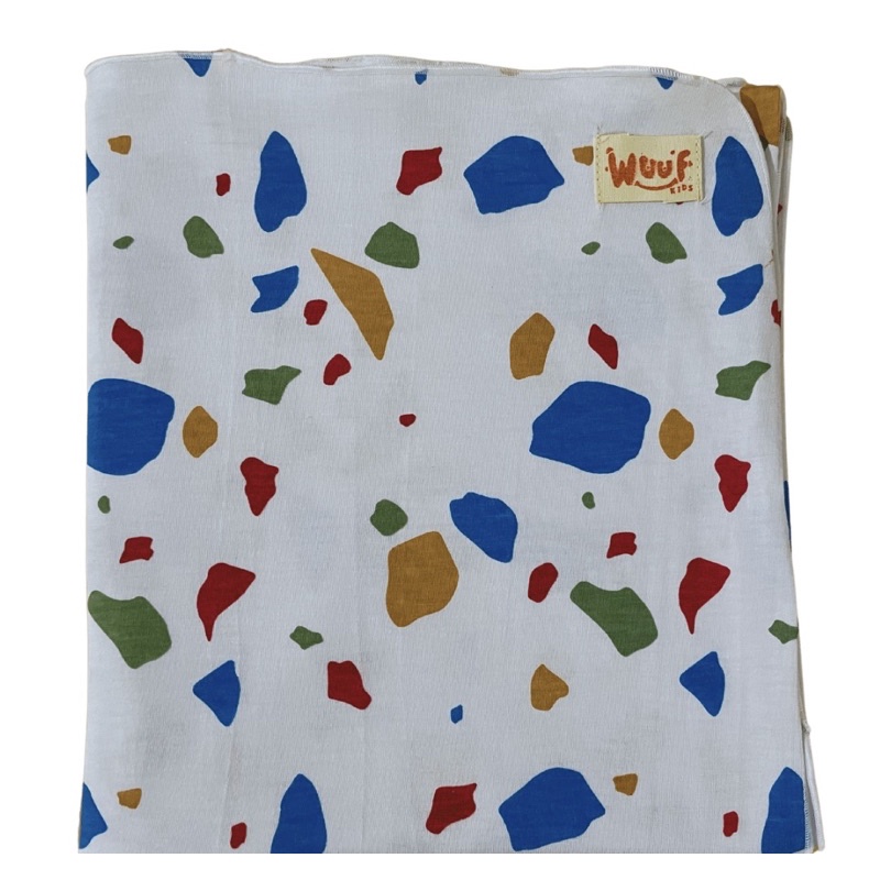 Bedong bayi/SWADDLE BABY motif white abstract (WUUF KIDS)