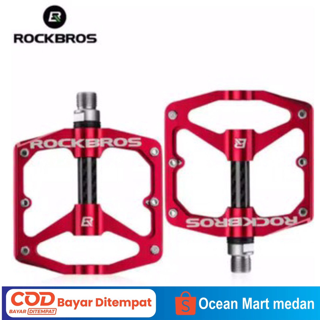 Pedal Sepeda Lipat ROCKBROS Bearing Aluminium Alloy Non Slip 2017-12E MTB Roadbike Aksesoris Sepeda OCEANMART OCEAN MART