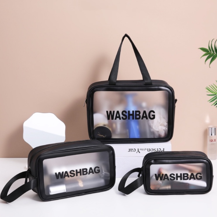 ASIN829 Tas Kosmetik Transparan Washbag Anti Air / Tas Travel Toiletry Bag T20 Waterproof - Pouch Make Up Toiletries - Tas Sabun Peralatan