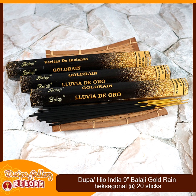 Dupa Hio Wangi Gold Rain Balaji heksagonal 9&quot; @20 sticks