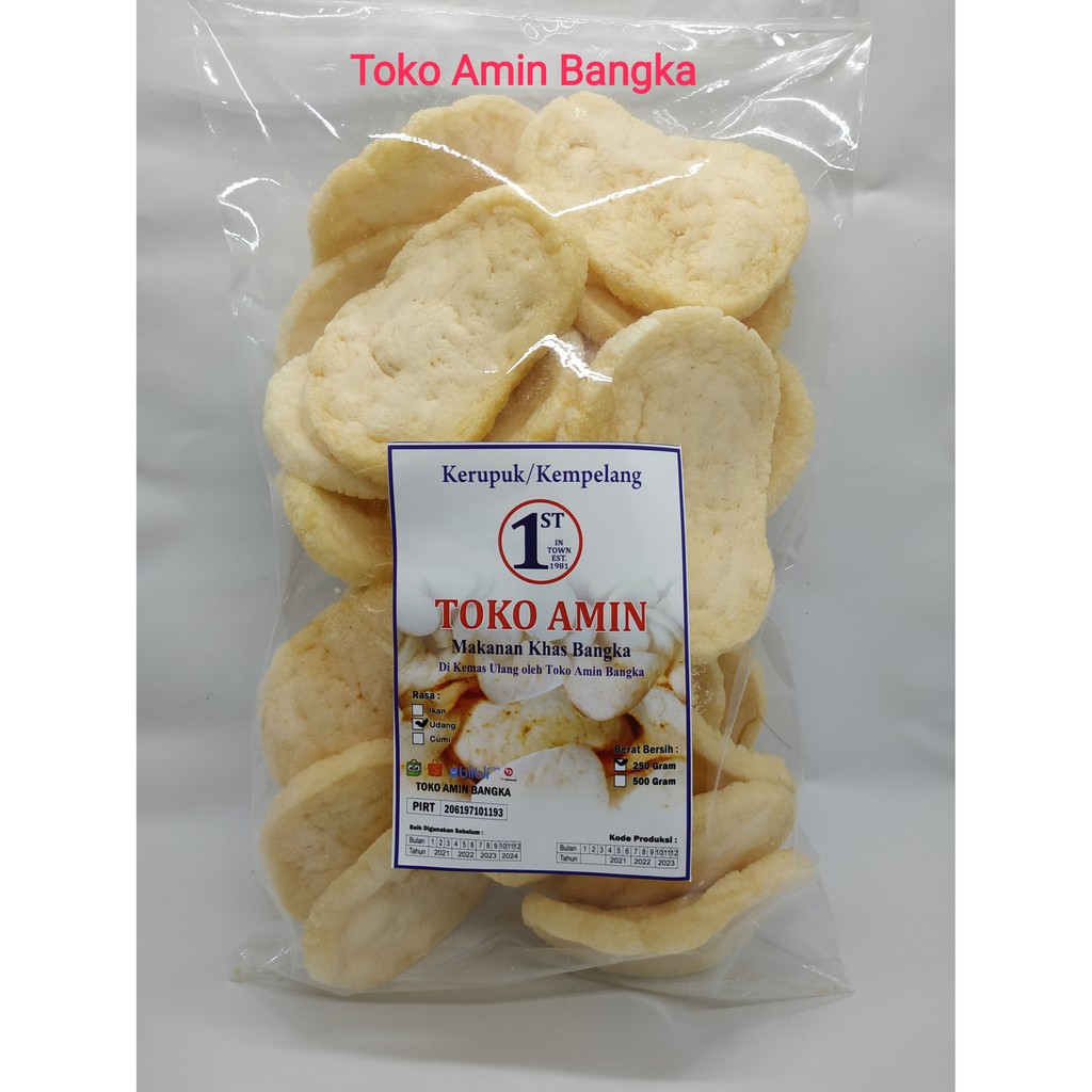 

KERUPUK KEMPELANG UDANG KHAS BANGKA SANJAYA 250 GRAM SNACK/CEMILAN